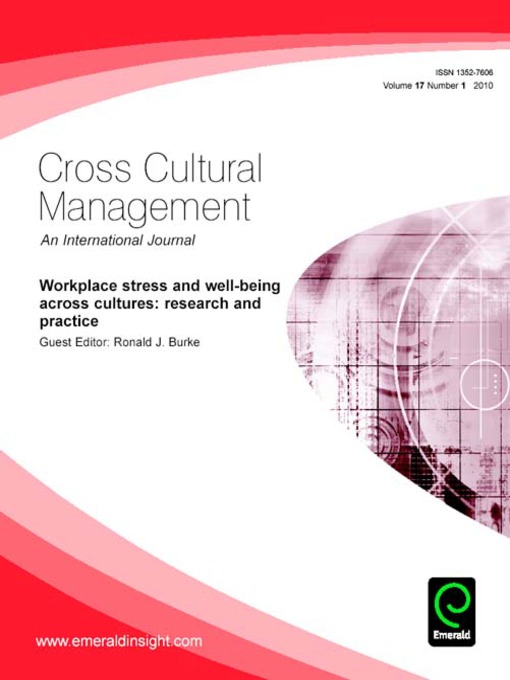 Title details for Cross Cultural Management, Volume 17, Issue 1 by Ronald J. Burke - Available